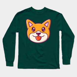 Cute Dog Face Cartoon (8) Long Sleeve T-Shirt